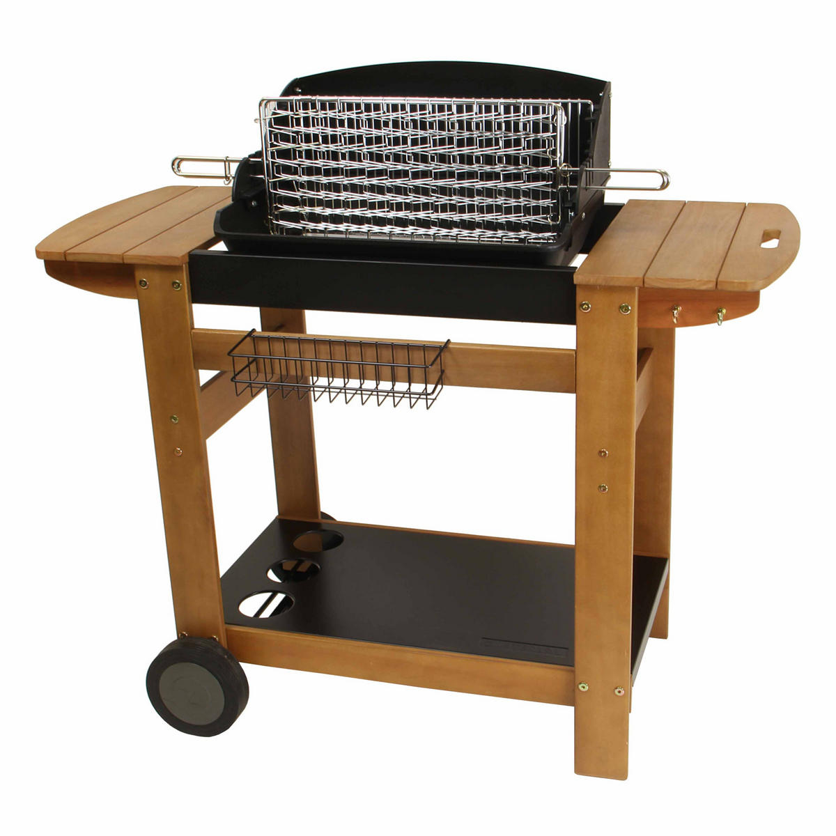 HOLZKOHLEGRILL Schwarz - Schwarz, Metall (117/104.5/117cm) - Somagic