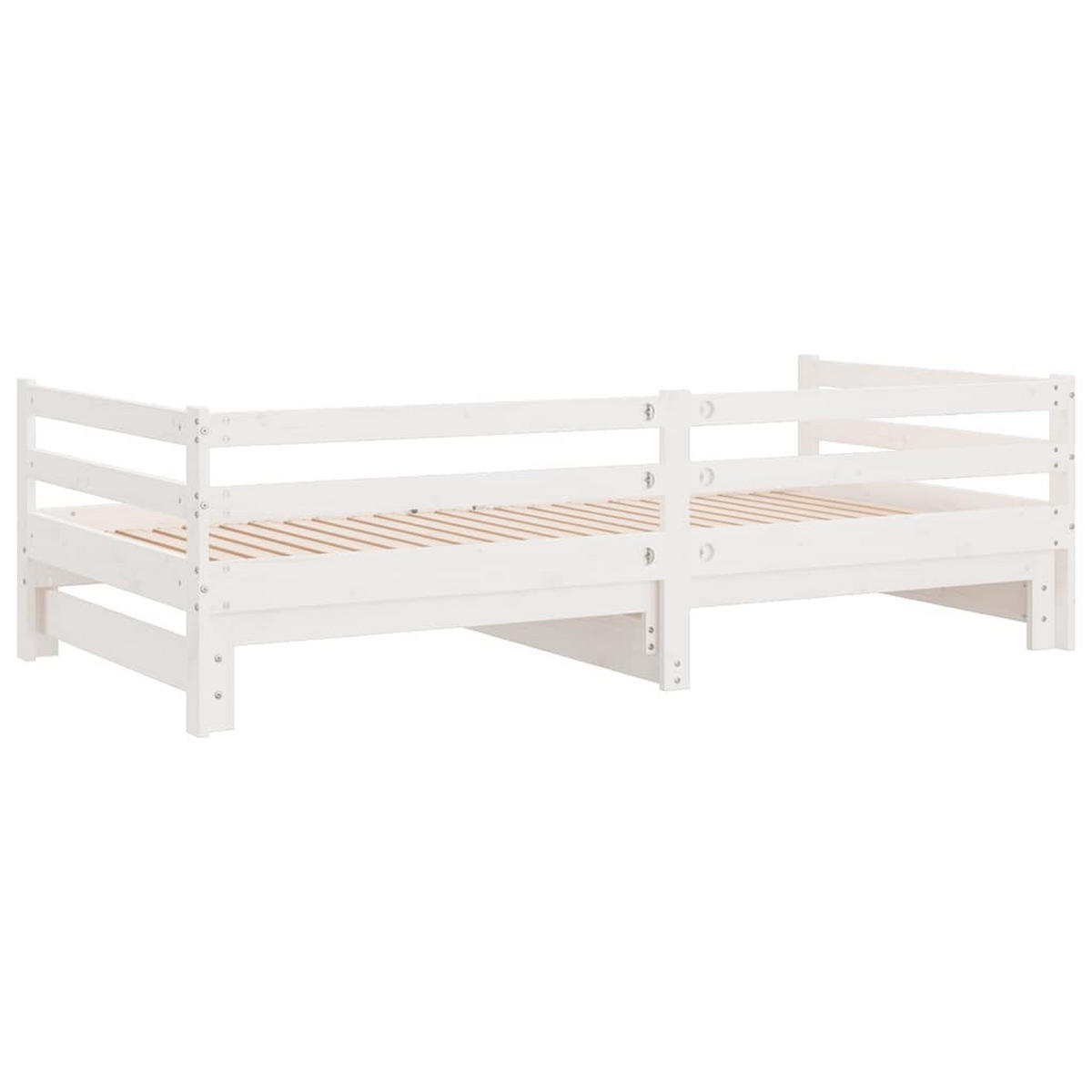 AUSZIEHBARES Tagesbett Weiss Massivholz Kiefer 90/200 Cm - Weiß, Textil (90/200cm) - vidaXL