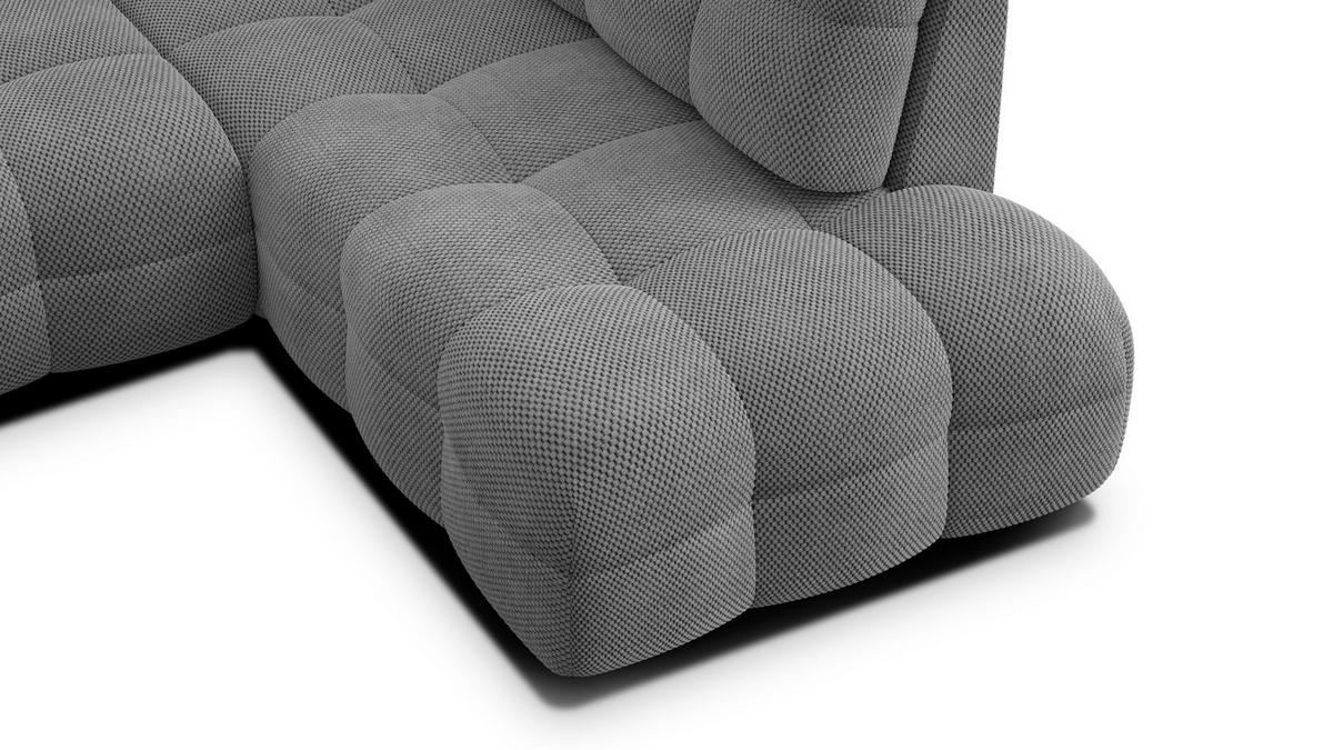 ECKSOFA MELLOW 5-Sitzer, grau - Schwarz/Grau, Holz/Textil (283/191cm) - Courtois Laville