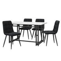 ESSGRUPPE DE-38917 120/70 cm Tisch mit 4 Stühlen Schwarz - Schwarz, Holzwerkstoff (120/74/70cm) - ComfortXL