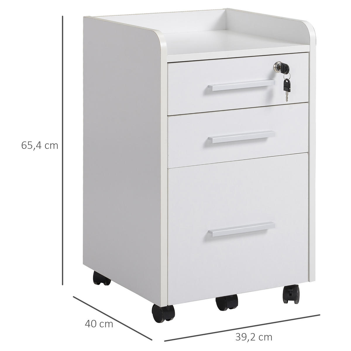 ROLLCONTAINER DE-14486 Weiß - Weiß, Holzwerkstoff (40/65/39cm) - ComfortXL