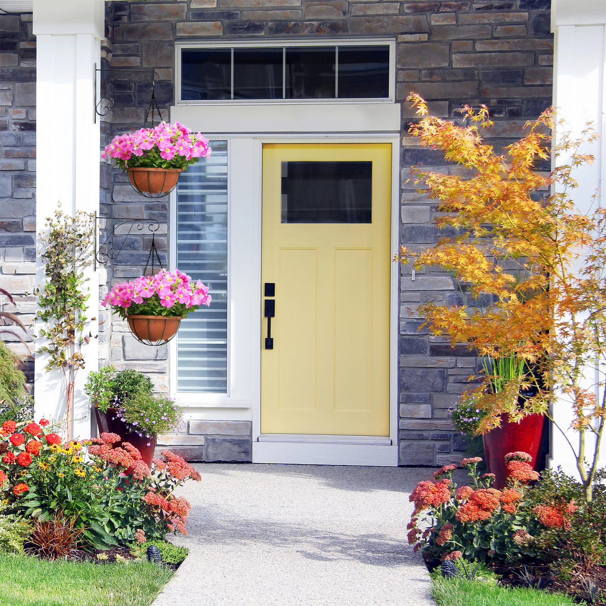 2XBLUMENAMPELHALTERUNG - Schwarz, Metall (30/28/2cm) - Relaxdays