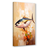 LEINWANDBILD Fisch Meer Imitation Farbe 40x80cm - Beige, Textil (40/80cm) - Feeby