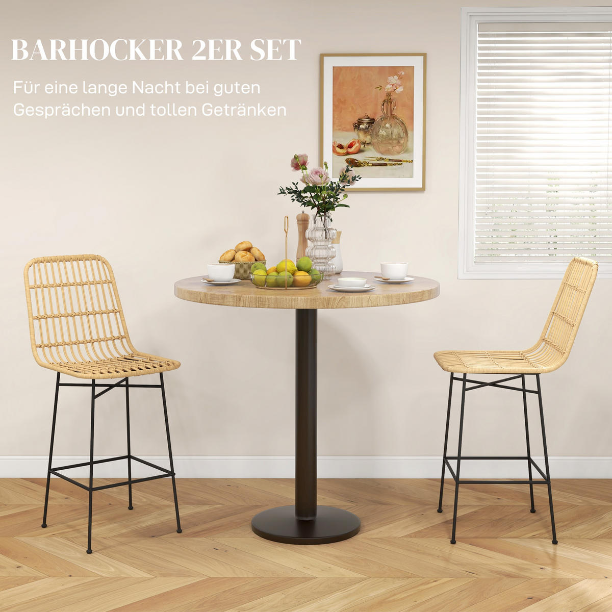 BARHOCKER, PE, Stahl, Gelb - Gelb, Kunststoff (53.5/105/45cm) - HOMCOM