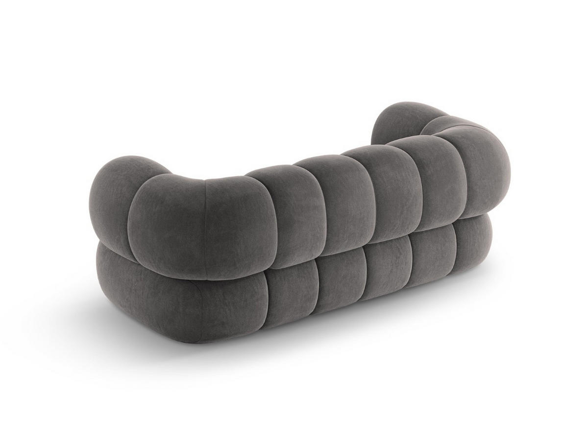 SOFA Koge aus Samt grau 2 Sitzplätze - Grau, Textil (95/70/180cm) - Cosmopolitan Design