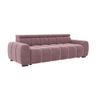 BIGSOFA ALESSIO Velours Rosa mit elektrischer Sitztiefenverstellung - Rosa, Kunststoff/Textil (248/77/108cm) - 99rooms