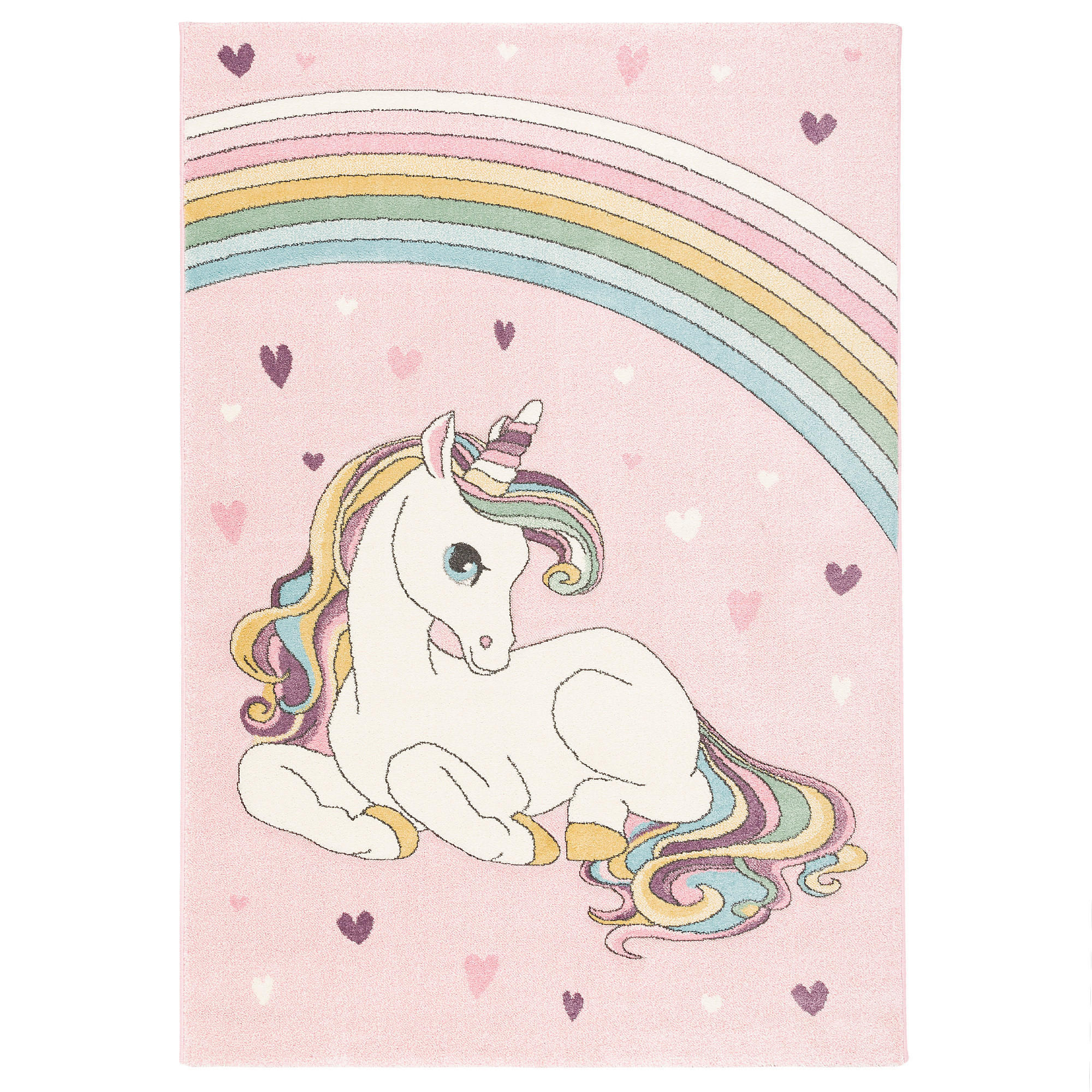 KINDER TEPPICH MAUI KIDS EINHORN PASTELL - Rosa, Textil (80/150cm) - Pergamon