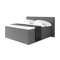 BOXSPRINGBETT mit Matratze H3/H4 - EVON KING - 140x200 cm Grau - Taupe, Holzwerkstoff (140/200cm) - ALTDECOR