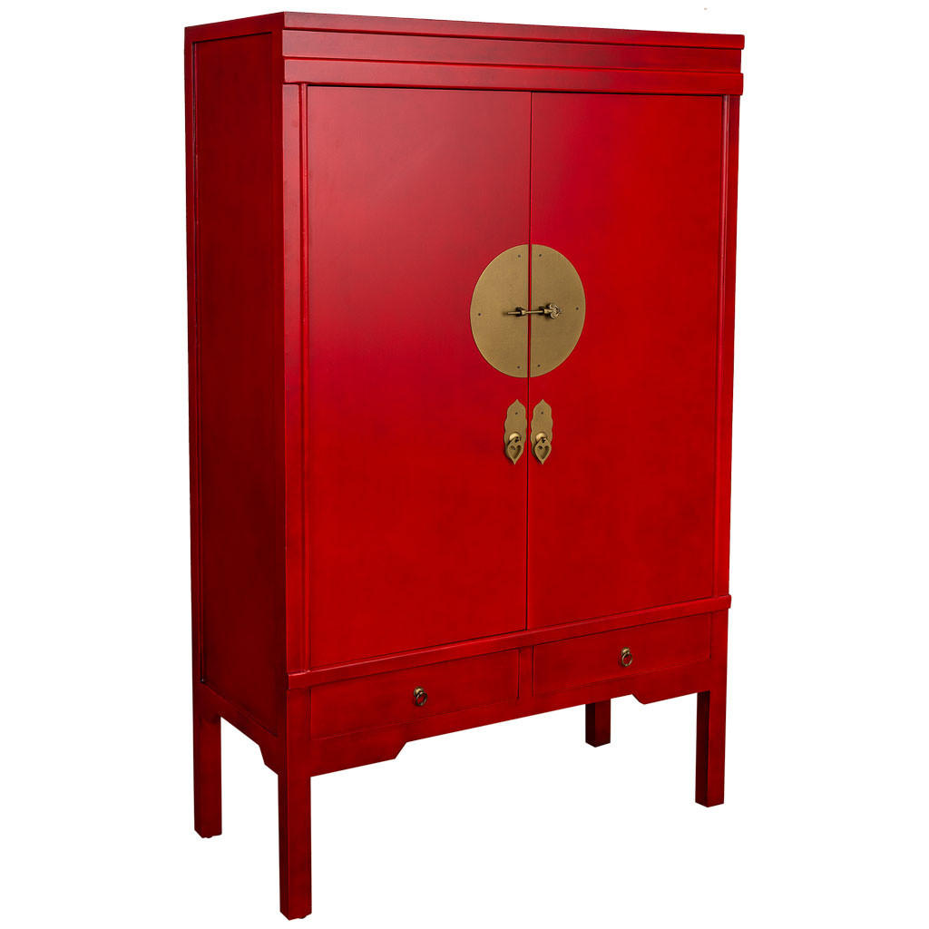 KLEIDERSCHRANK aus Holz 100x45x160 cm - Rot, Holz (100/160/45cm) - Wanderlust