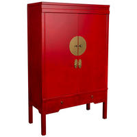 KLEIDERSCHRANK aus Holz 100x45x160 cm - Rot, Holz (100/160/45cm) - Wanderlust