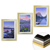 WANDBILDER 3er Set - 20x30 cm Goldrahmen - Berglandschaften mit Wasser und Himmel - Goldfarben, Kunststoff (20/30cm) - ArtPrintCave
