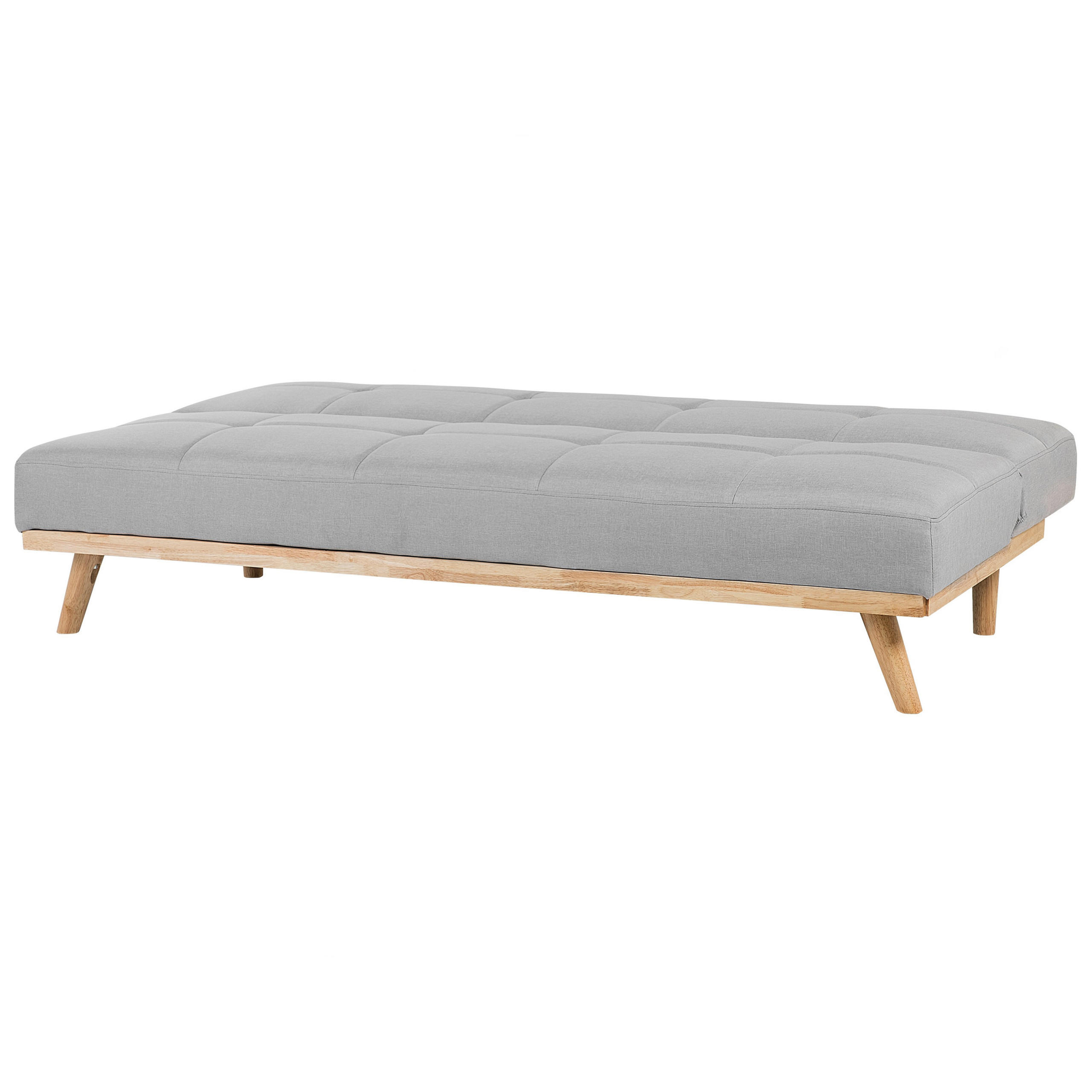 Beliani 3-Sitzer-Schlafsofa Hellgrau 183x80x80 cm
