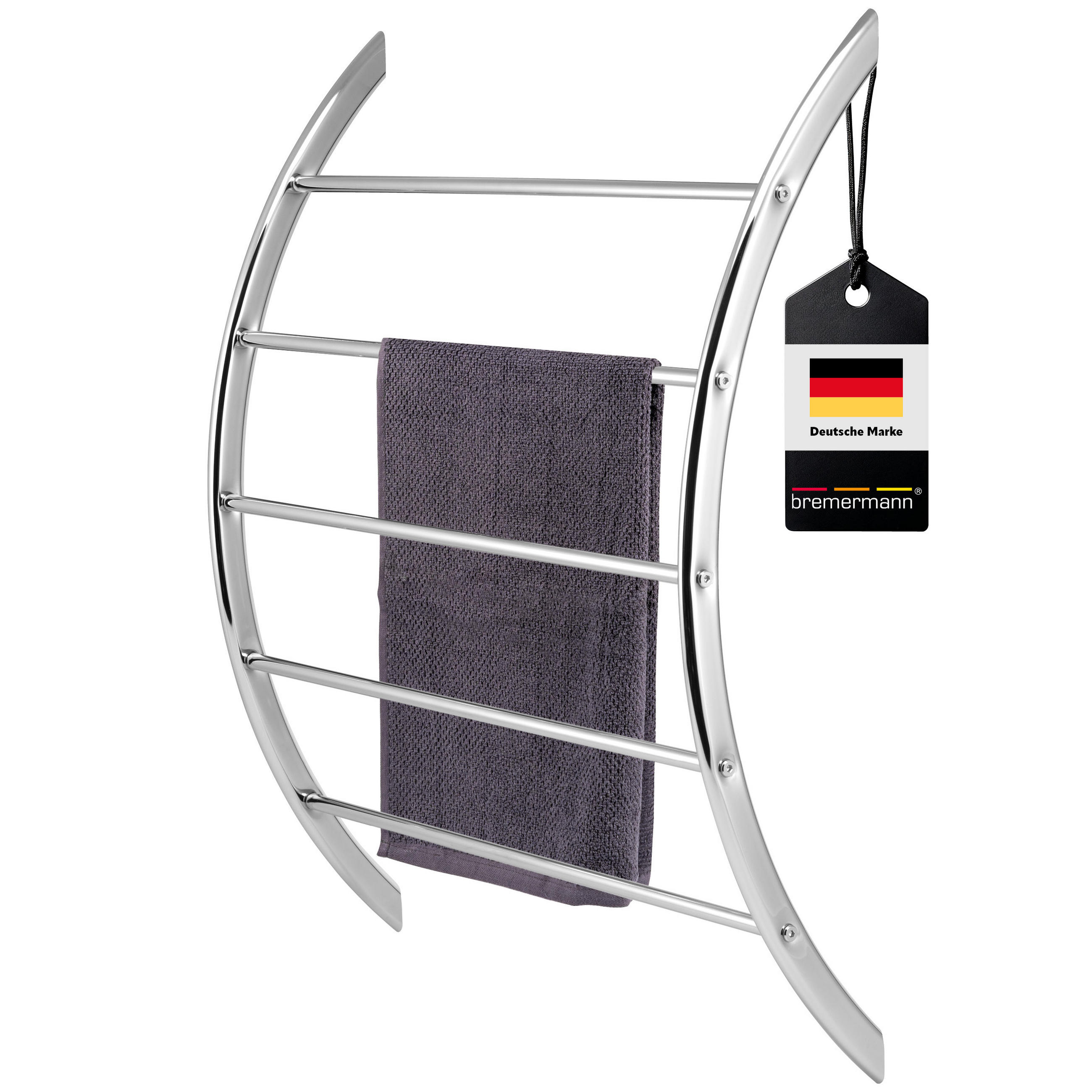 HANDTUCHHALTER, silber - Chromfarben, Metall (56/69/15cm) - bremermann