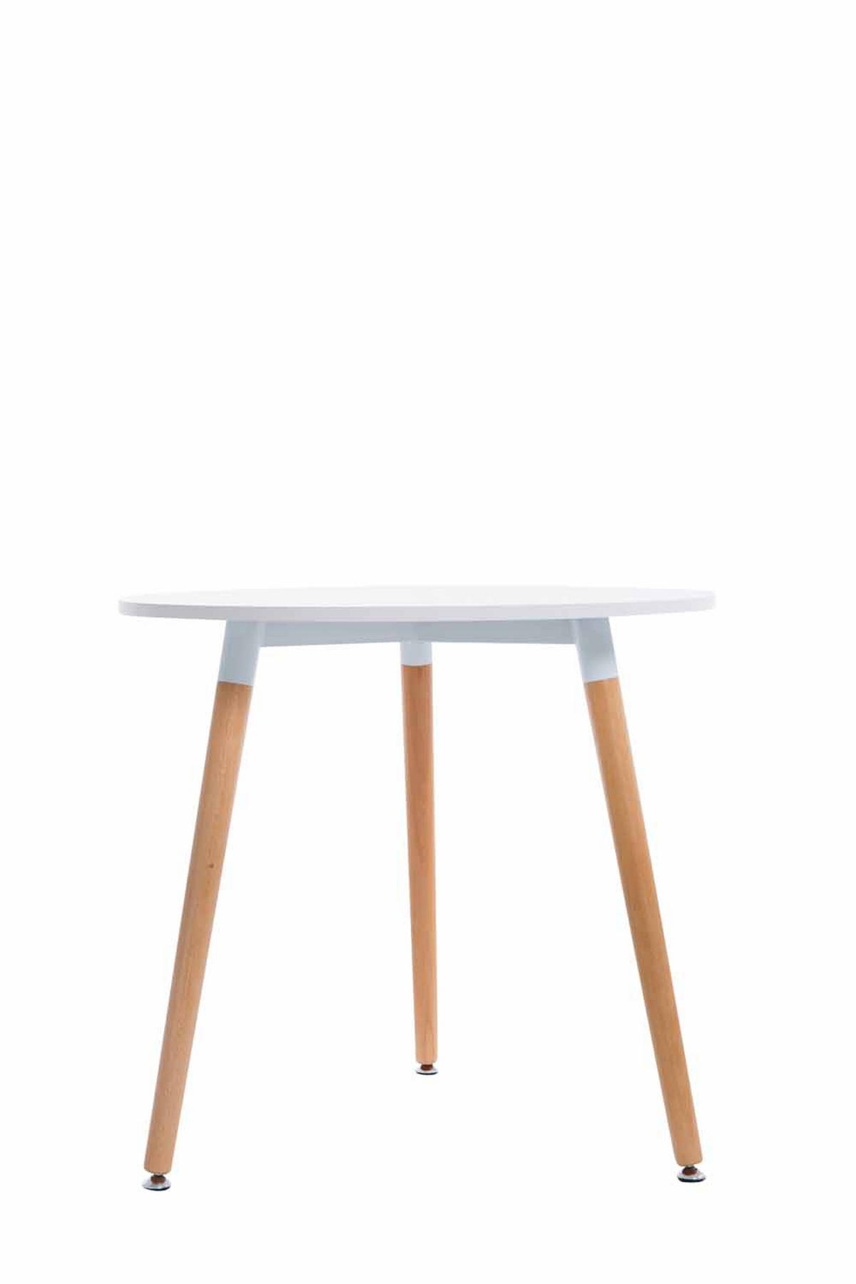 KONSOLENTISCH rund 80 cm Holz Weiß - Eukalyptusholzfarben/Weiß, Holz (80/80/75cm) - CLP