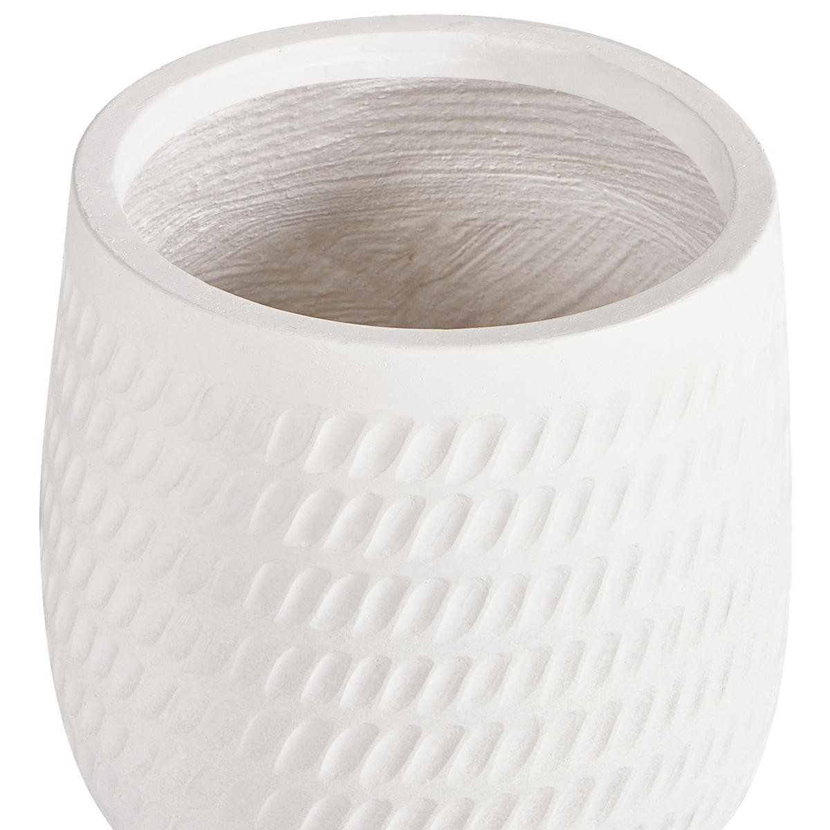 BLUMENAMPEL cremeweiß rund 20/20/21 cm Livadia - Weiß, Naturmaterialen (21cm) - Beliani