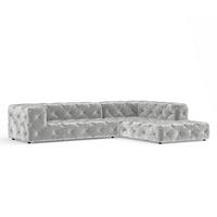 ECKSOFA Cosimo Hellgrau Chenille - Hellgrau/Schwarz, Holz/Holzwerkstoff (325/228cm) - Maison de Reve