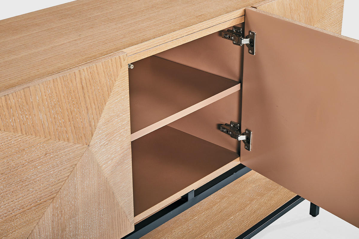 SIDEBOARD ANJO Braun Holz - Schwarz/Braun, Holz/Metall (150/85/40cm) - KAWOLA