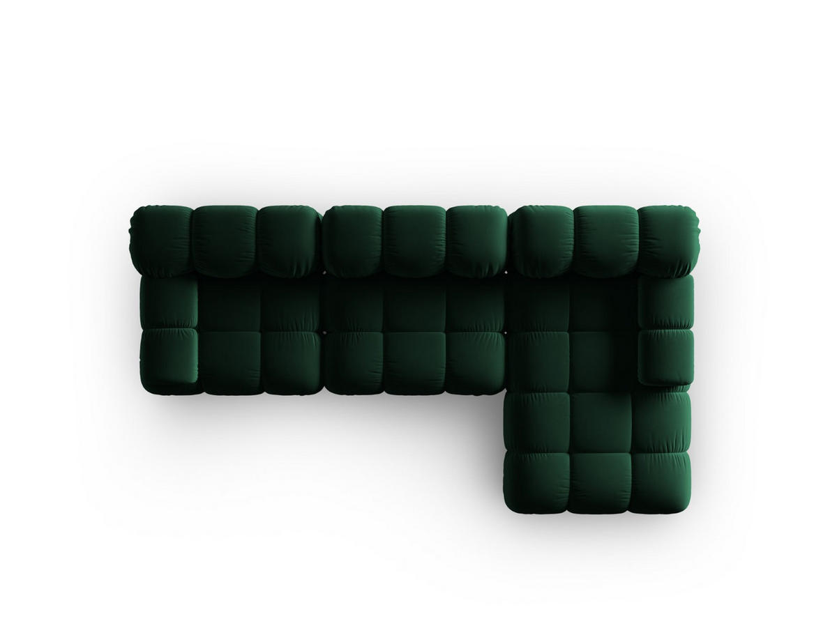MODULARES-ECKSOFA rechts Bellis aus Samt flaschengrün 4 Sitzplätze - Grün, Textil (122/285cm) - Micadoni