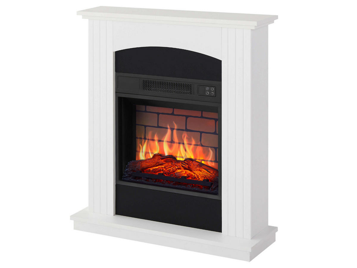 ELEKTROKAMIN Collins AF18B Weiß – Breite 58 cm, 3D-Flammeneffekt, LED-Beleuchtung, Heizfunktion - Weiß, Glas/Holzwerkstoff (76/84/24cm) - ArtiFlame