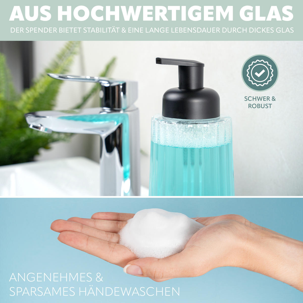 SEIFENSPENDER, weiß - Transparent, Glas (7.5/17/7.5cm) - bremermann