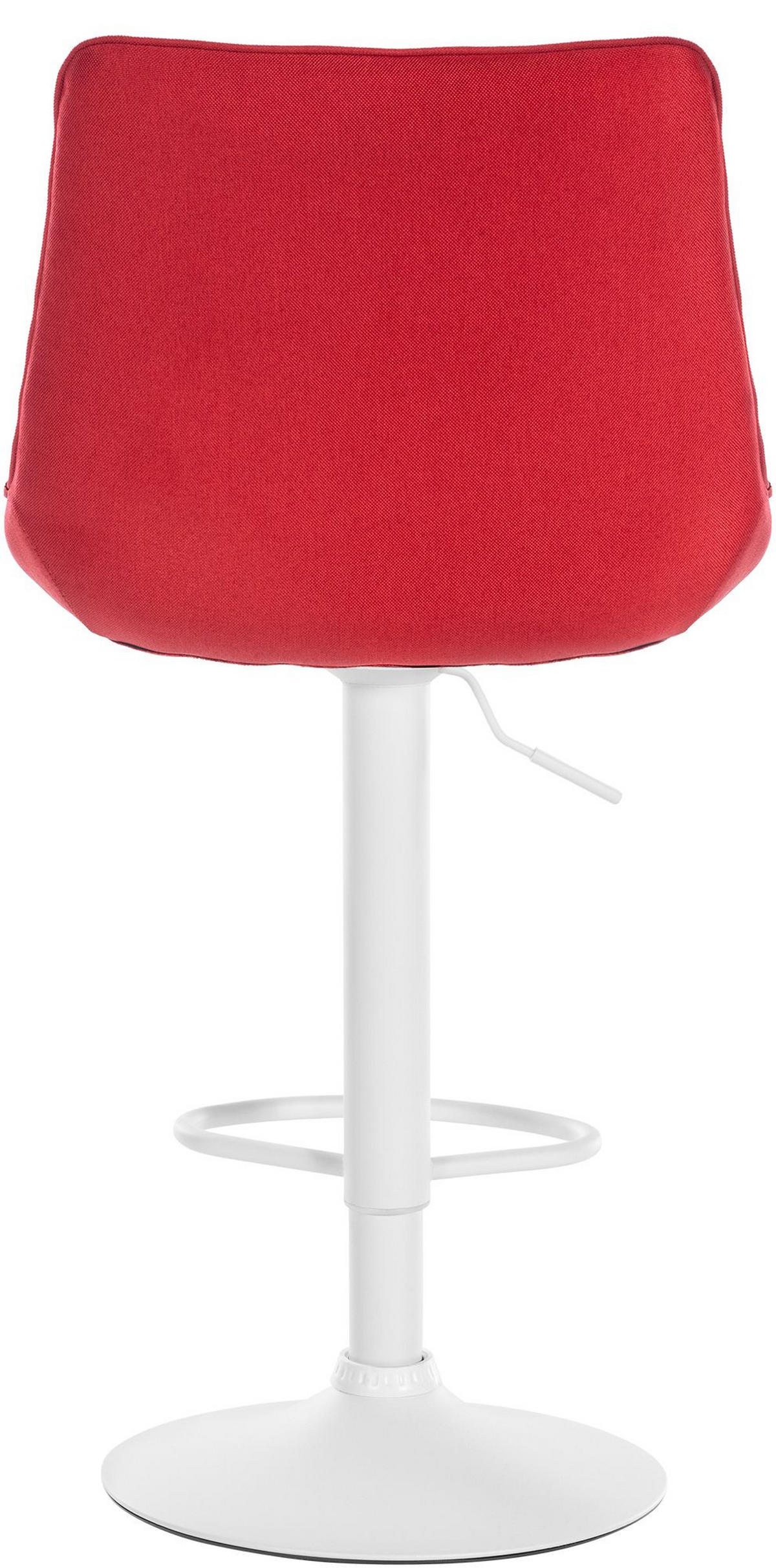 BARHOCKER RIO Rot Stoff Weiß - Rot, Textil/Metall (49.5/91/50cm) - DELUKE