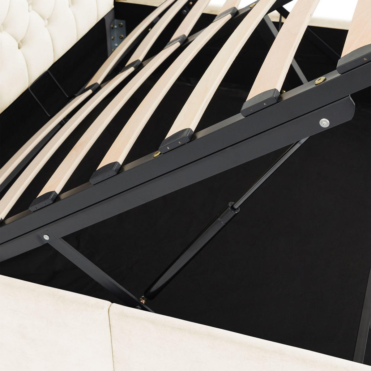 POLSTERBETT NURI 160x200 cm cremeweiß - Creme, Textil (160/200cm) - IDIMEX