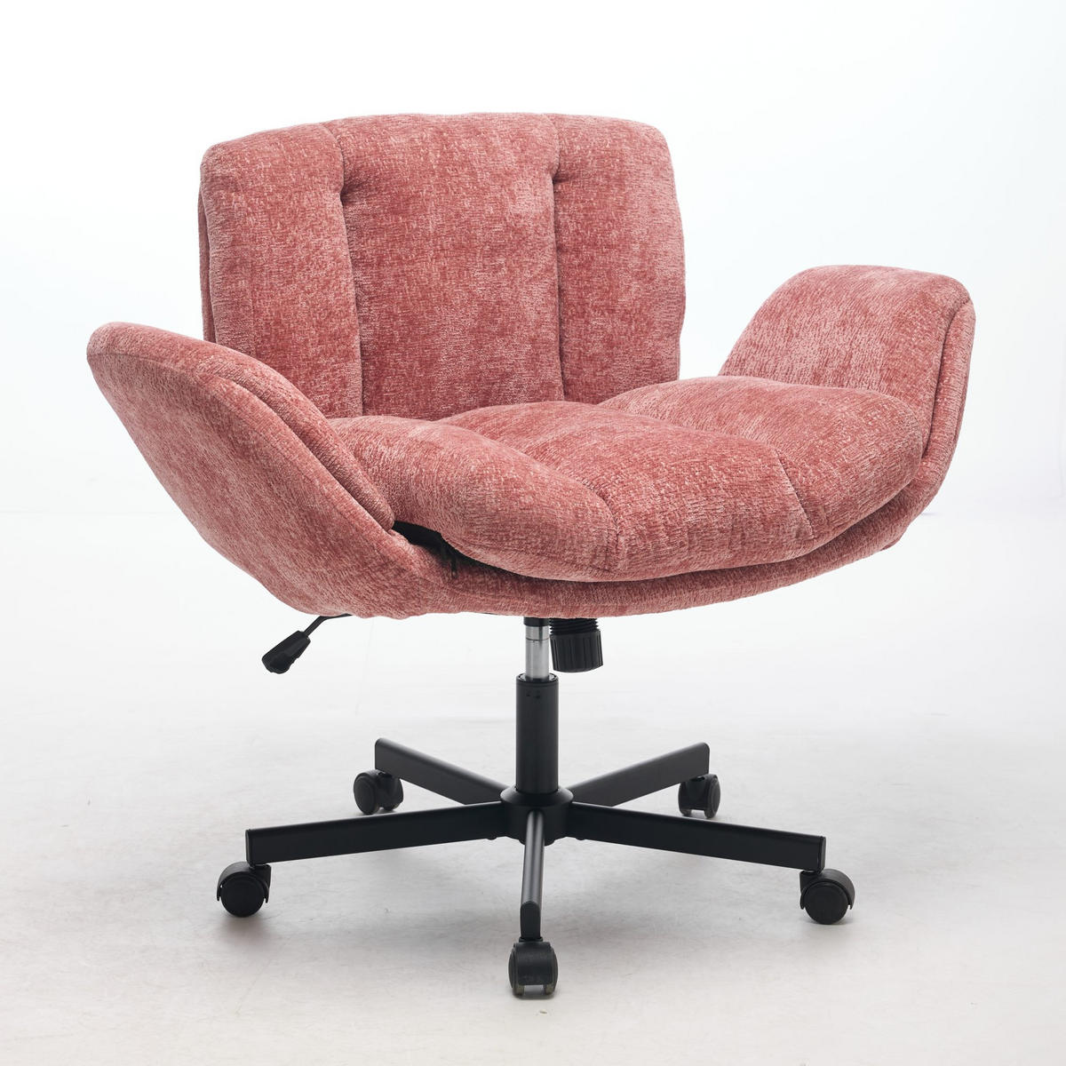 BÜROSTUHL Rosa Drehbar Höhenverstellbar - Pink, Metall (57.5/92.5/60cm) - PANGIVO