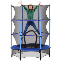 KINDERTRAMPOLIN - Blau, Kunststoff/Metall (140/140cm) - HOMCOM