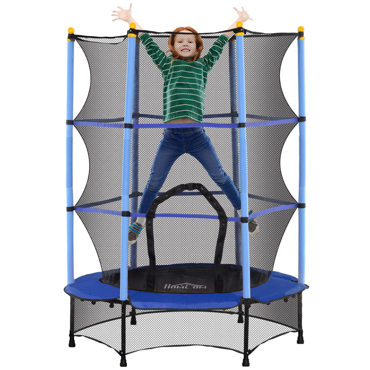 KINDERTRAMPOLIN - Blau, Kunststoff/Metall (140/140cm) - HOMCOM