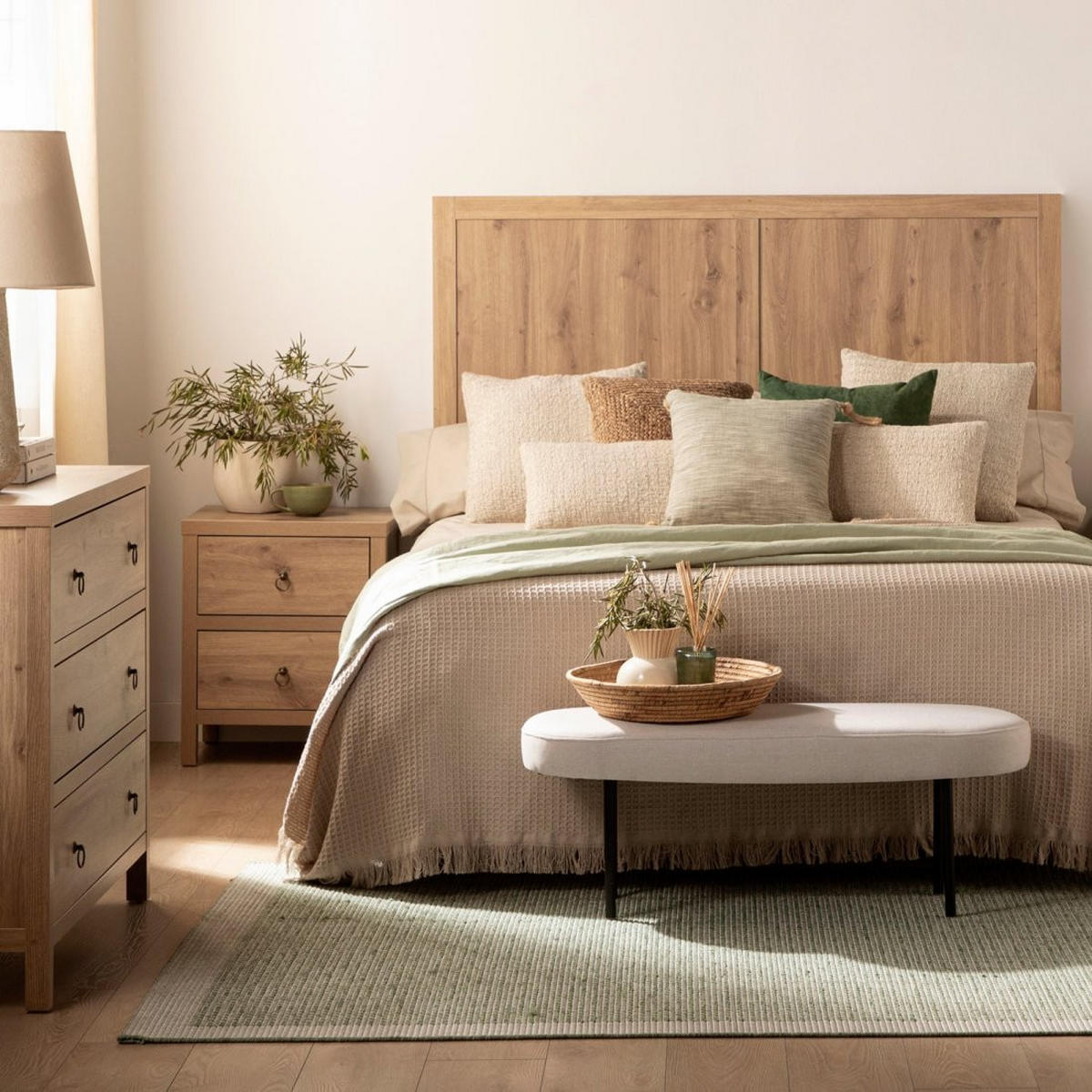 BANK Mena Beige 97 cm x 38 cm - Beige, Textil (97/38/35cm)