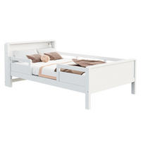 KINDERBETT 90/200 cm Weiß aus Kiefernholz mit LED-Beleuchtung und USB-/Type-C - Weiß, Holz (90/200cm) - Flora Grace