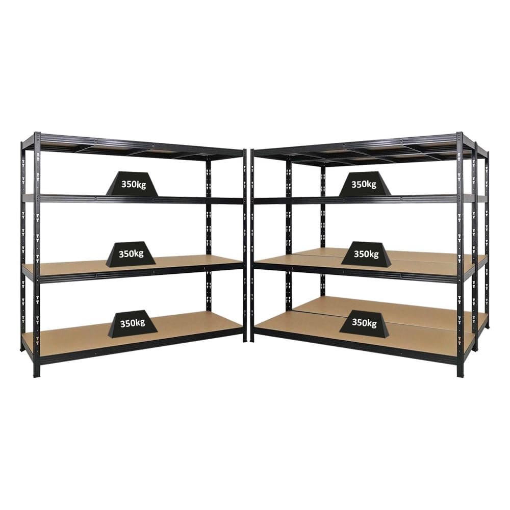 SCHWERLASTREGAL Goliath 3er-Set mit 3x 180x200x60 cm Fachlast 350 kg Schwarz - Schwarz, Metall (600/180/60cm) - PROREGAL