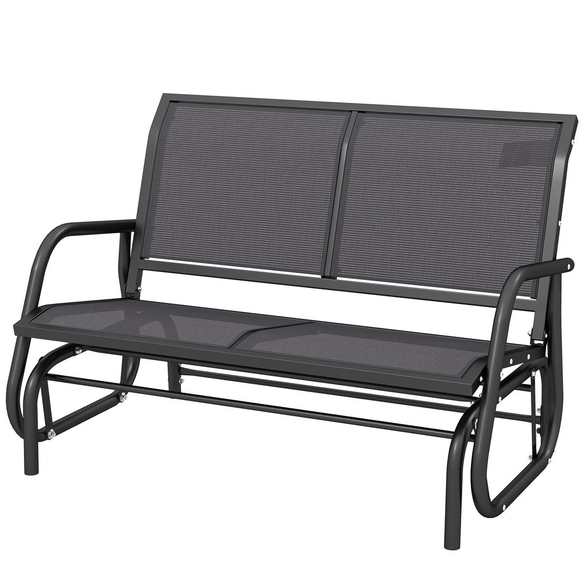 GARTENBANK DE-15233 2-Sitzer mit ergonomischen Armlehnen Grau - Grau, Metall (304.8/215.9/177.8cm) - ComfortXL