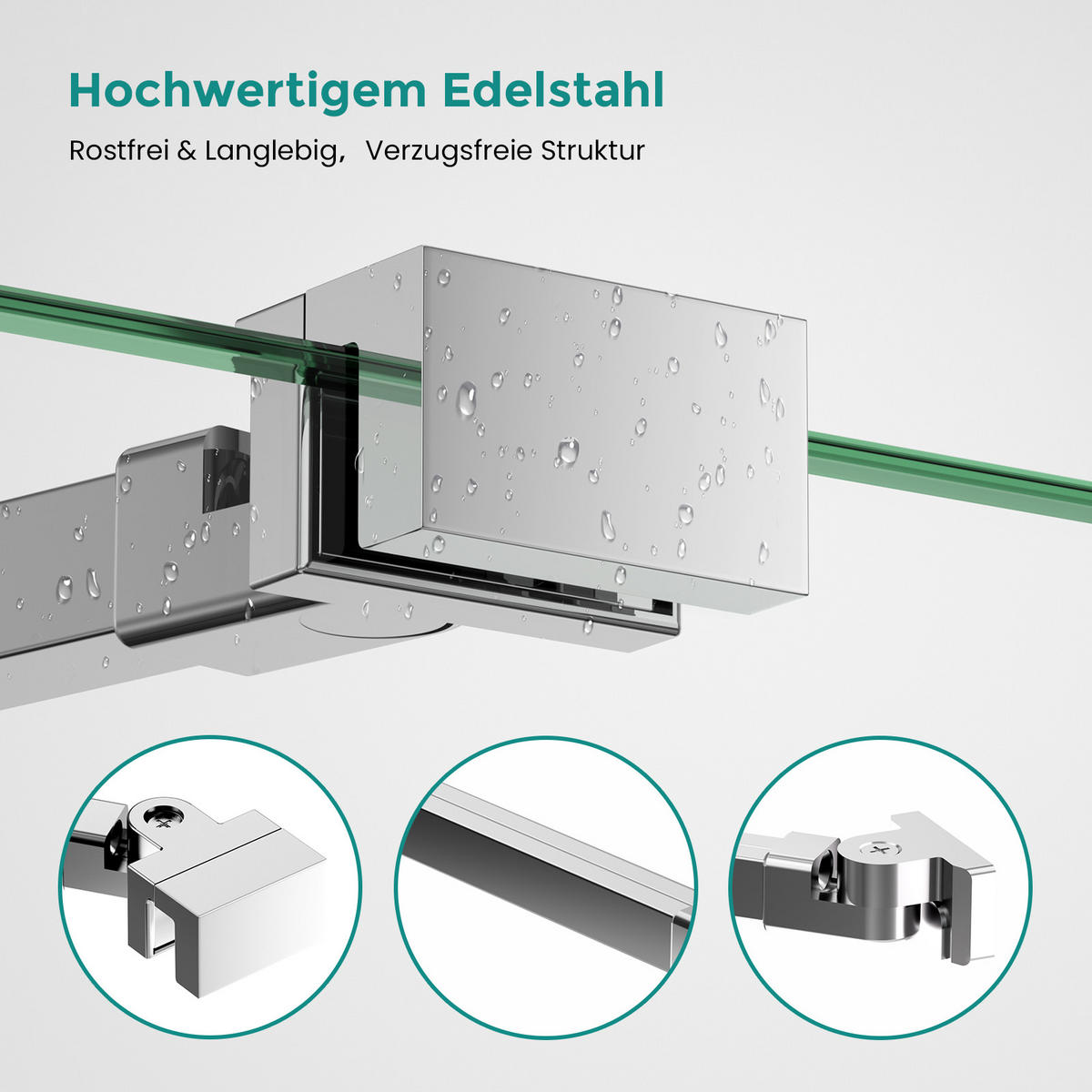 STABILISIERUNGSSTANGE für Dusche Edelstahl teleskopierbar 50 cm - Chromfarben, Metall (4.2/50/2.9cm) - EMKE