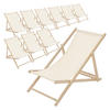 LIEGESTUHL 10er Set Beige - Beige, Holz (57.5/83/100cm) - ECD-Germany