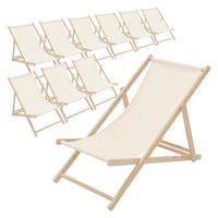 STRANDLIEGE 10er Set Beige - Beige, Holz (57.5/83/100cm) - ECD-Germany
