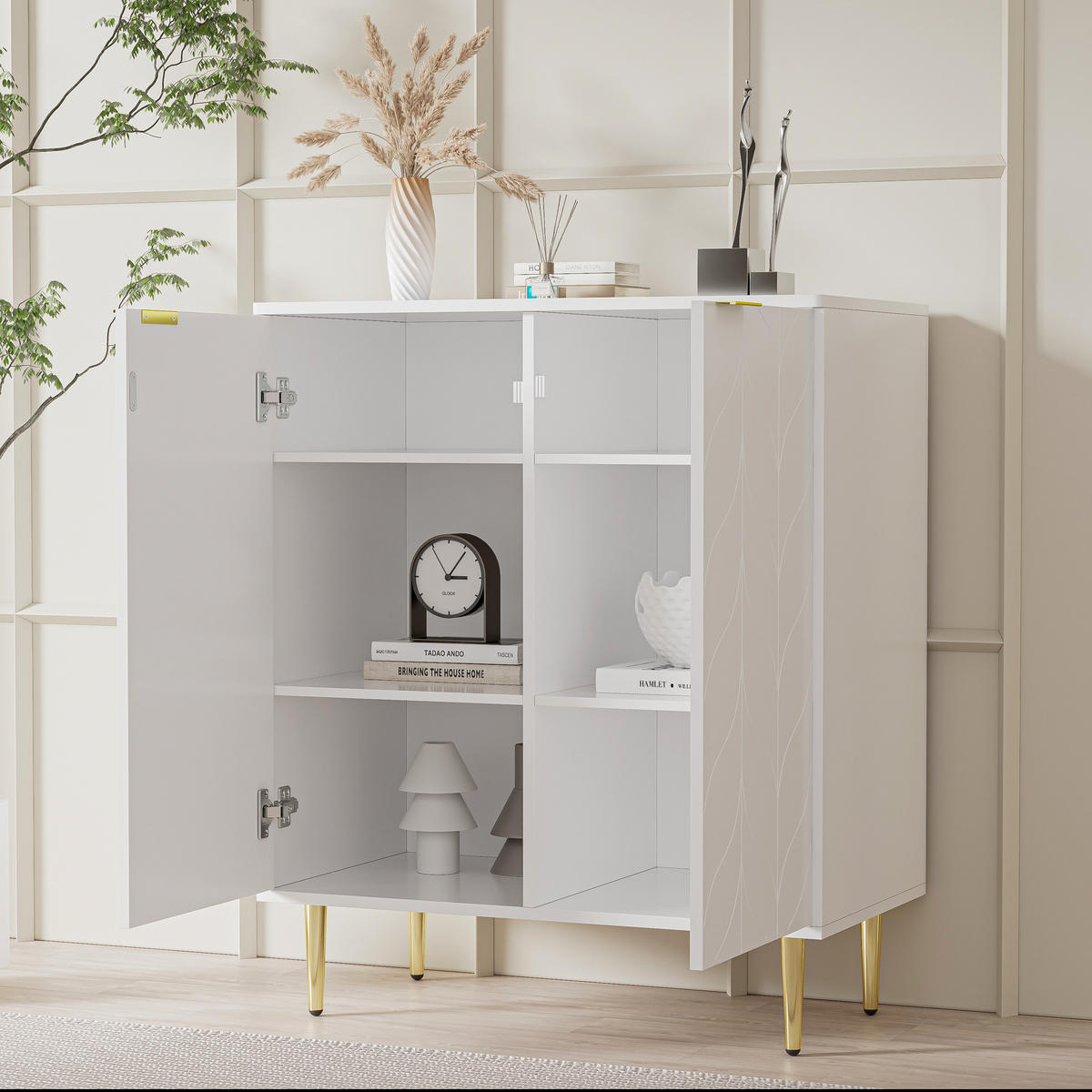 SIDEBOARD Weiß 75/40/90CM - Weiß, Holzwerkstoff (40/90/75cm) - Urban Meuble