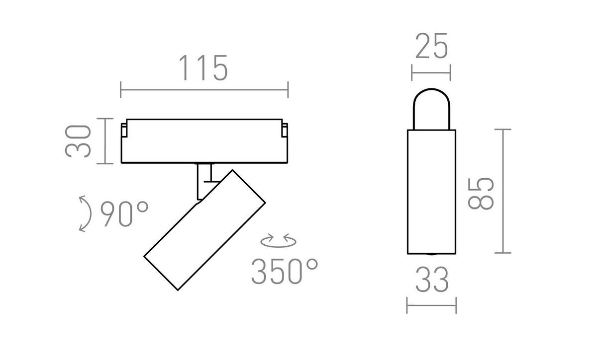 LEUCHTE LOKI 8 Schwarz 6 W - Schwarz, Metall (115/33/123cm) - Rendl