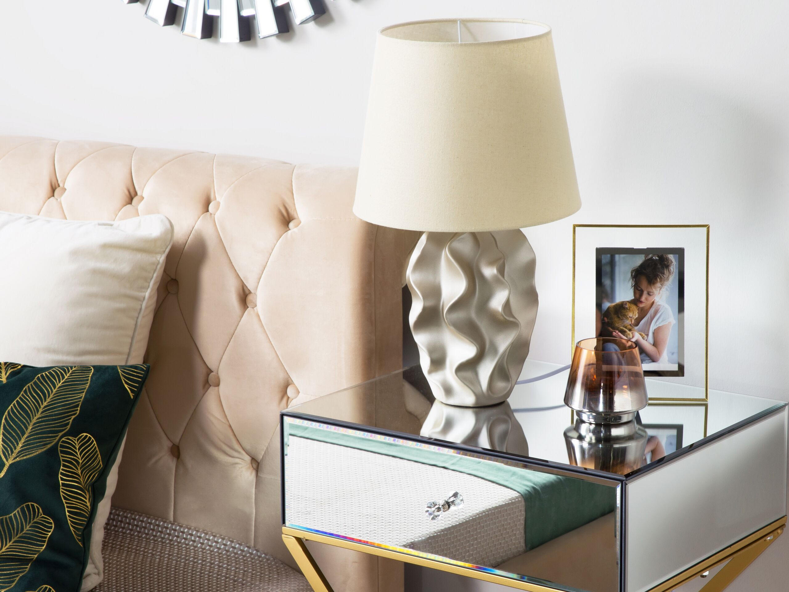 TISCHLAMPE Allika 28/28/46 cm - Goldfarben, Keramik (28/28/46cm) - Beliani