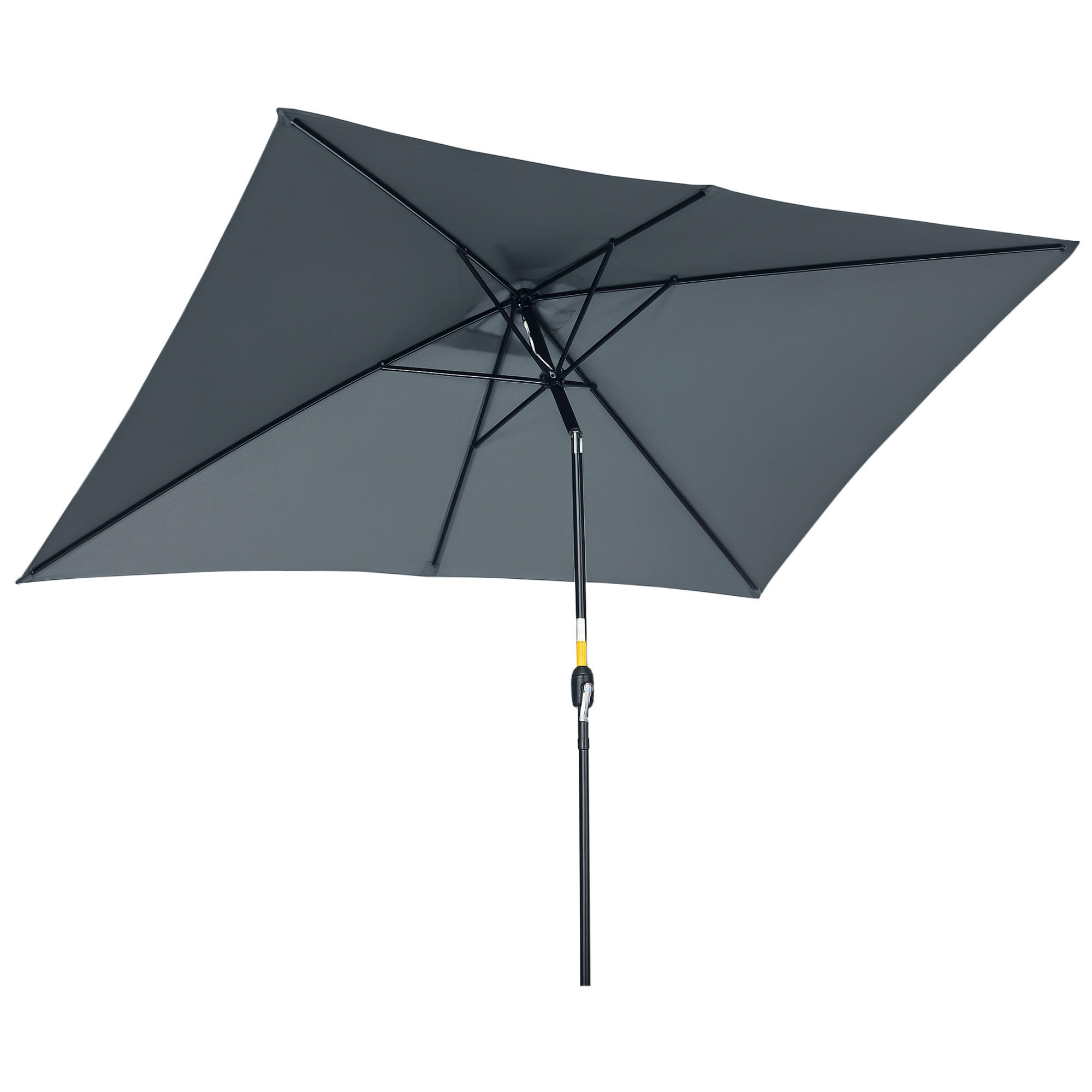 SONNENSCHIRM DE-11440 rechteckig, neigbar, 3 x 2 m Dunkelgrau - Dunkelgrau, Metall (198/294cm) - ComfortXL
