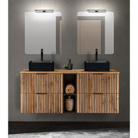 BADMÖBEL-SET 3-TLG. Xanten-56 - Braun, Holzwerkstoff (141/200/47cm) - Lomado