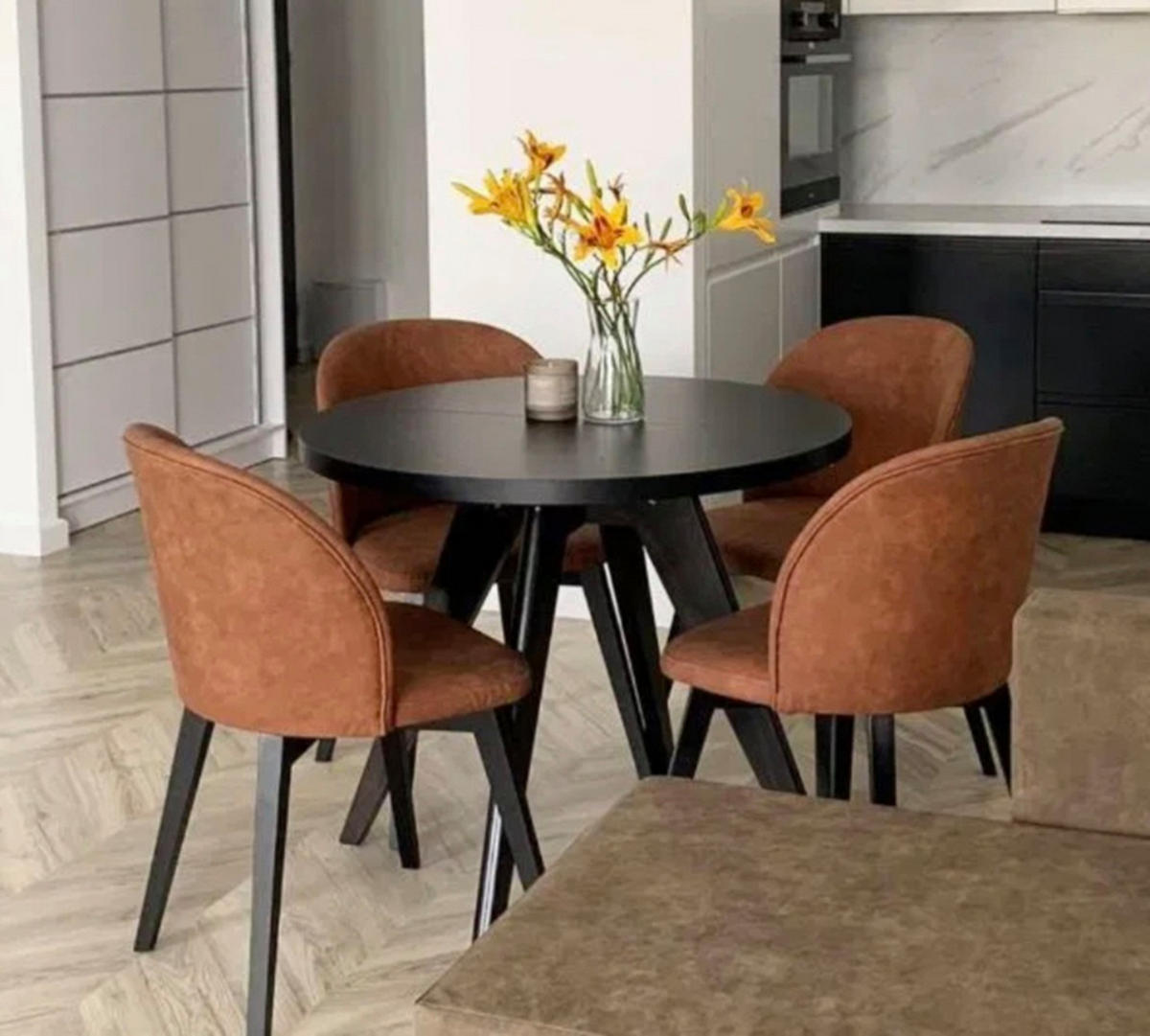 ESSTISCH LORA, Durchmesser: 110 / 210 cm Weiß - Weiß, Holz (110/210/76cm) - Dekori_Interiors