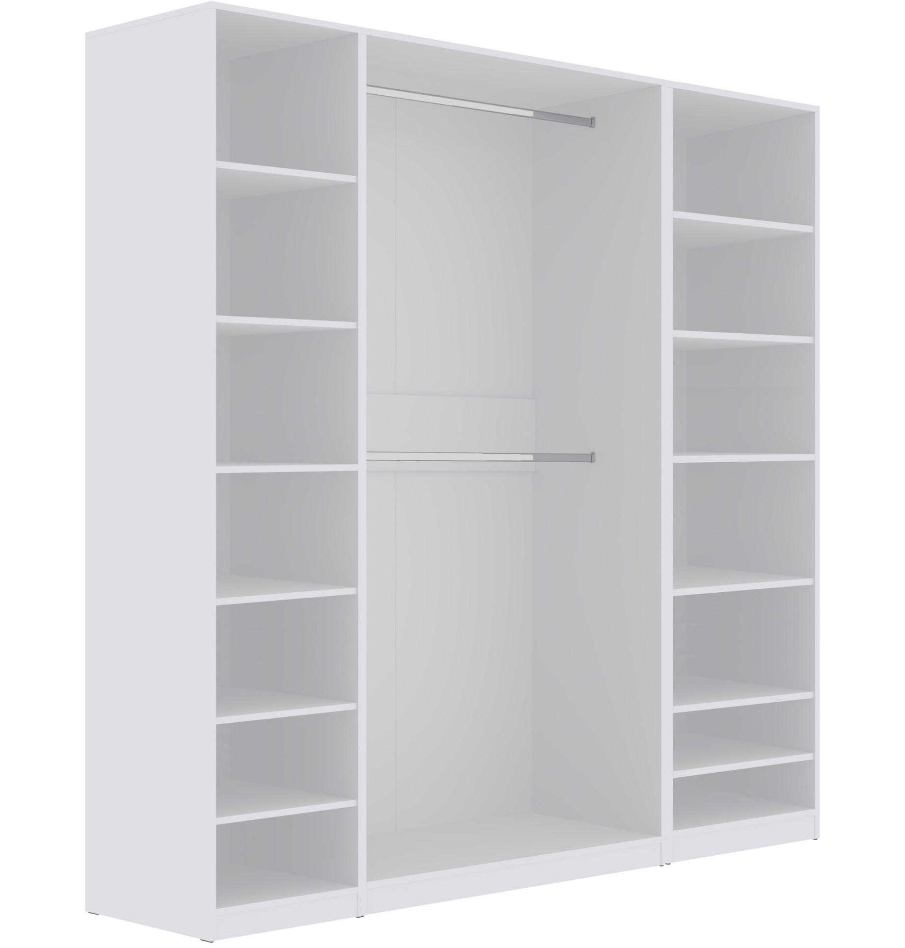OFFENER-GARDEROBENSCHRANK TRES G/B Weiß 200/206/51 cm - Weiß, Holzwerkstoff (200/51/206cm)