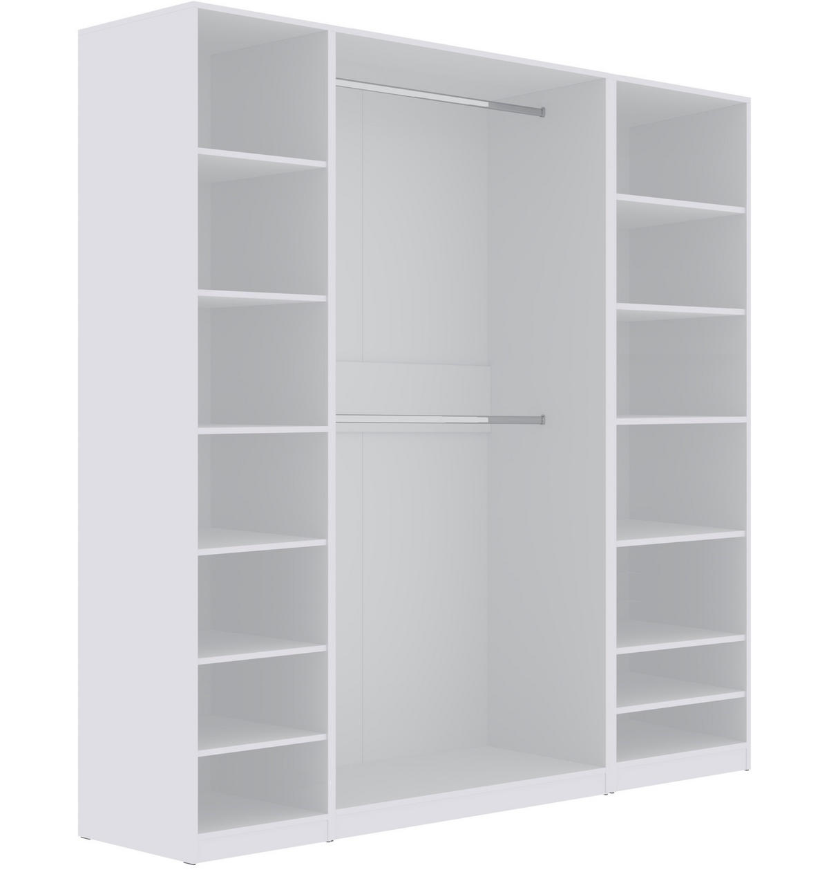 OFFENER-GARDEROBENSCHRANK TRES G/B Weiß 200/206/51 cm - Weiß, Holzwerkstoff (200/51/206cm)