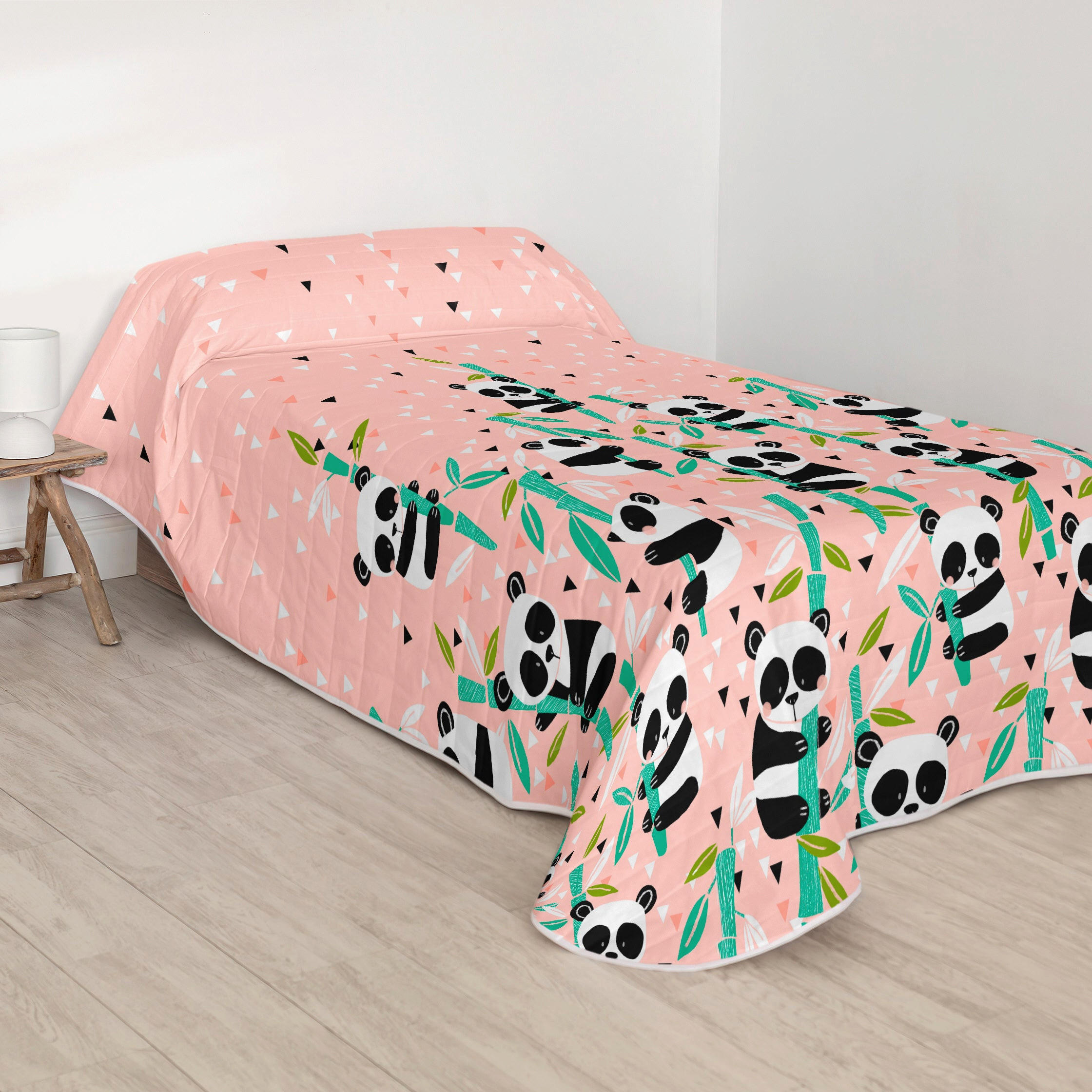 TAGESDECKE Panda garden 200x260 cm (Bett 105) - Pink, Textil (200/260cm) - Happy Friday