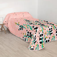 TAGESDECKE Panda garden 200x260 cm (Bett 105) - Pink, Textil (200/260cm) - Happy Friday
