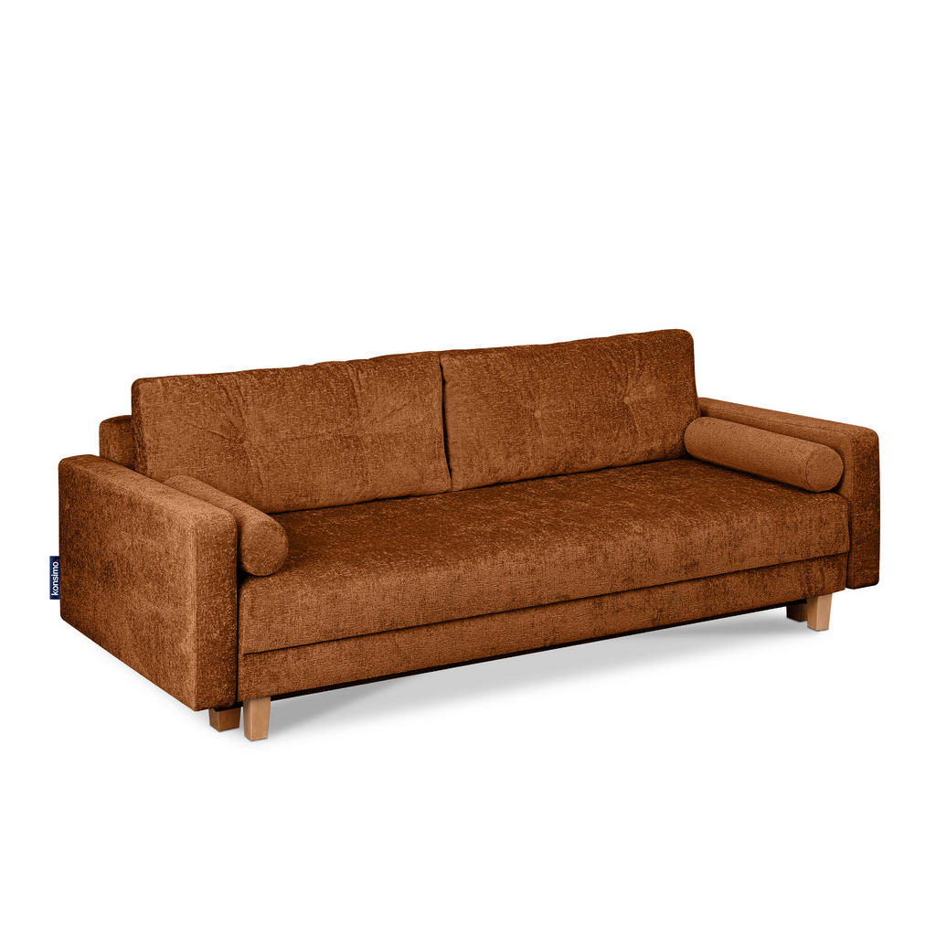 Thumbnail - Konsimo® 3-Sitzer-Schlafsofa, Rot, Textil, 220x80x100 cm, Wohnzimmer, Sofas & Couches, Schlafsofas