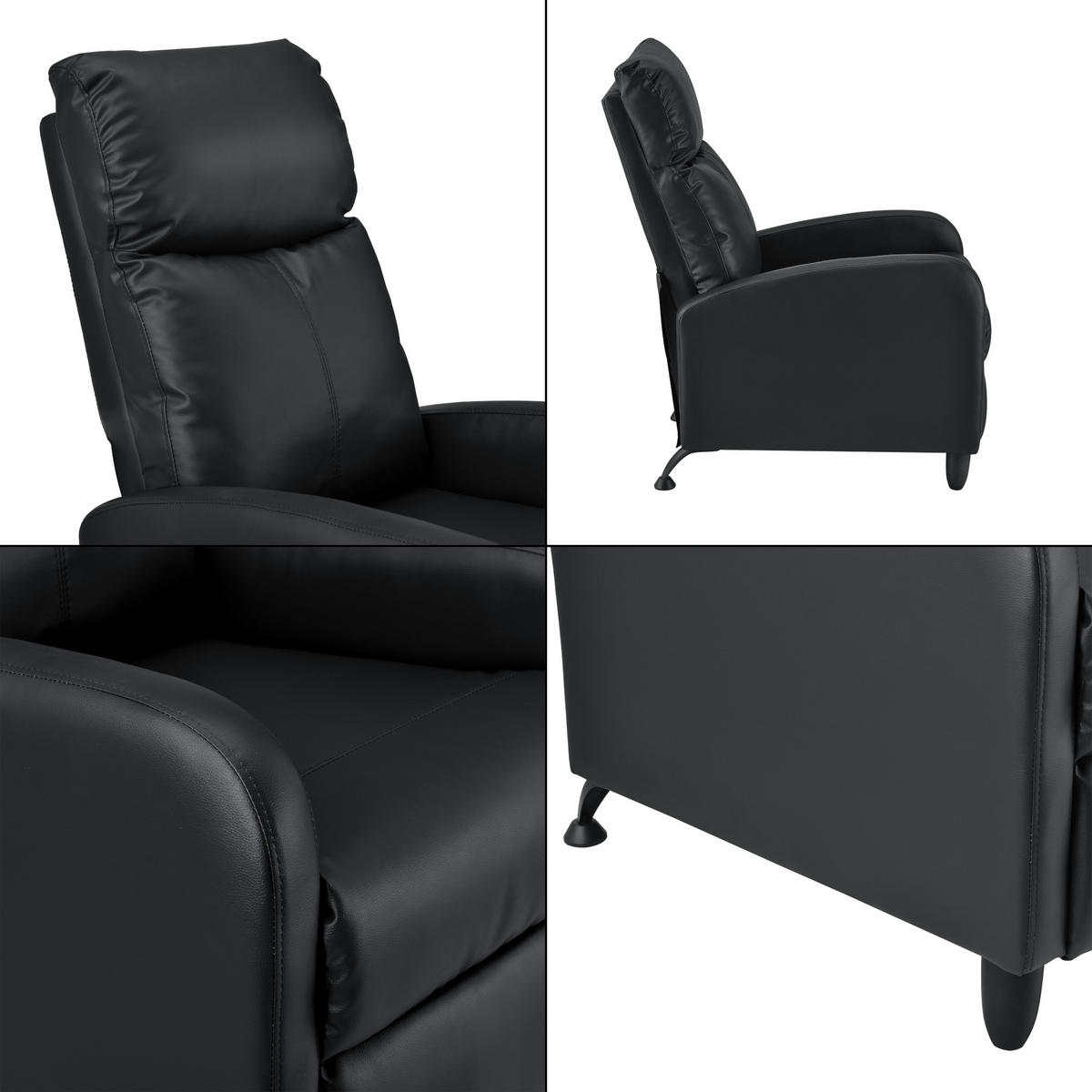 POLSTERSESSEL Bregenz Kunstleder Schwarz - Schwarz, Textil (60/102/92cm) - [en.casa]