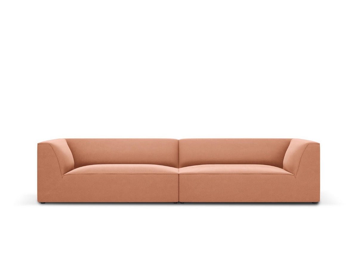 SOFA Ruby aus Samt rosa 4 Sitzplätze - Pink, Textil (93/69/302cm) - Micadoni