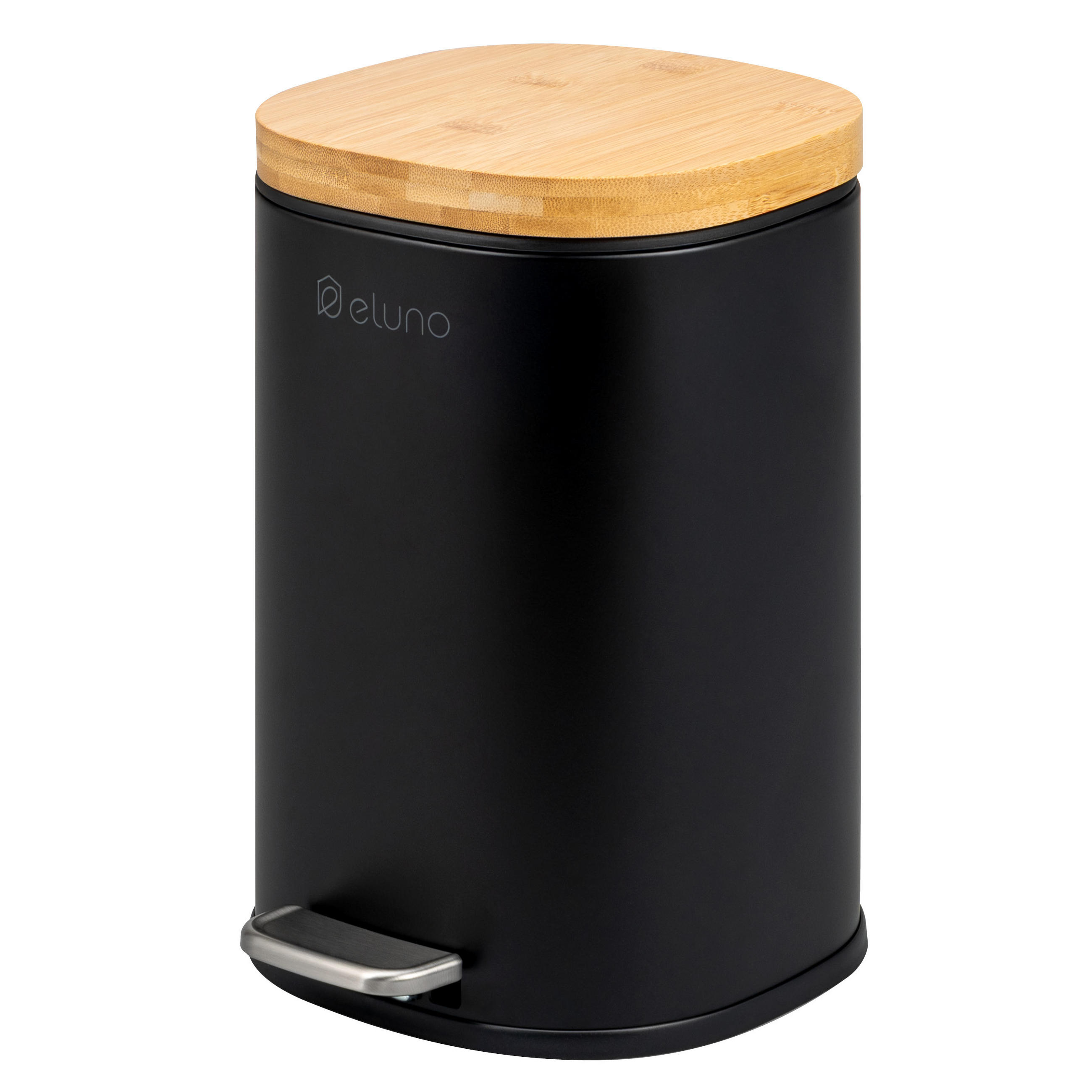 KOSMETIKEIMER FRAMURA, Metall mit Bambus, schwarz - Schwarz, Metall (18.5/27.5/23cm) - eluno